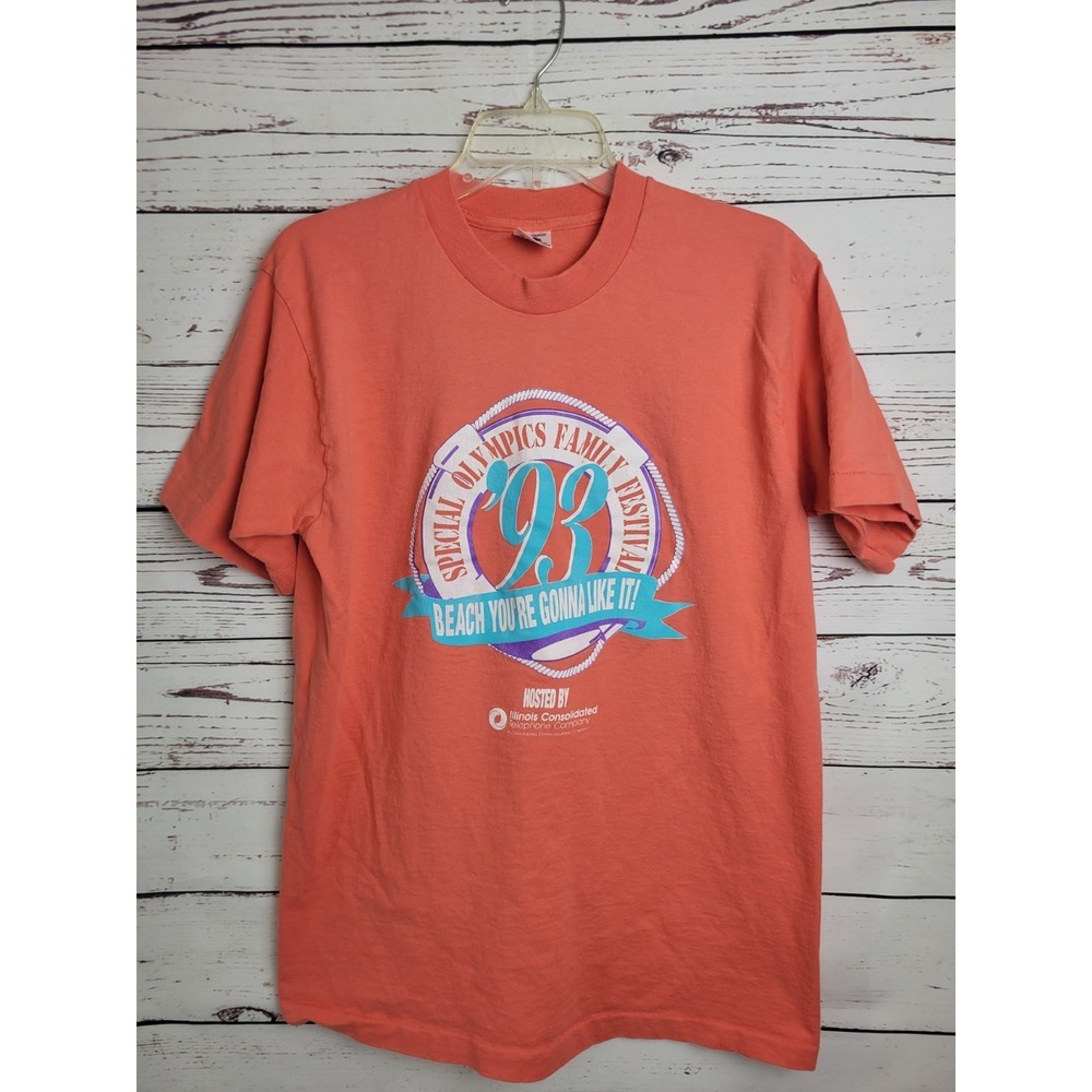 Vintage Special Olympics 1993 Illinois Festival USA Made Graphic Tee Mens Medium